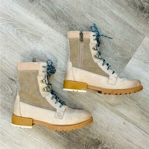 Sorel Tan and Blue Outdoor Combat Boots